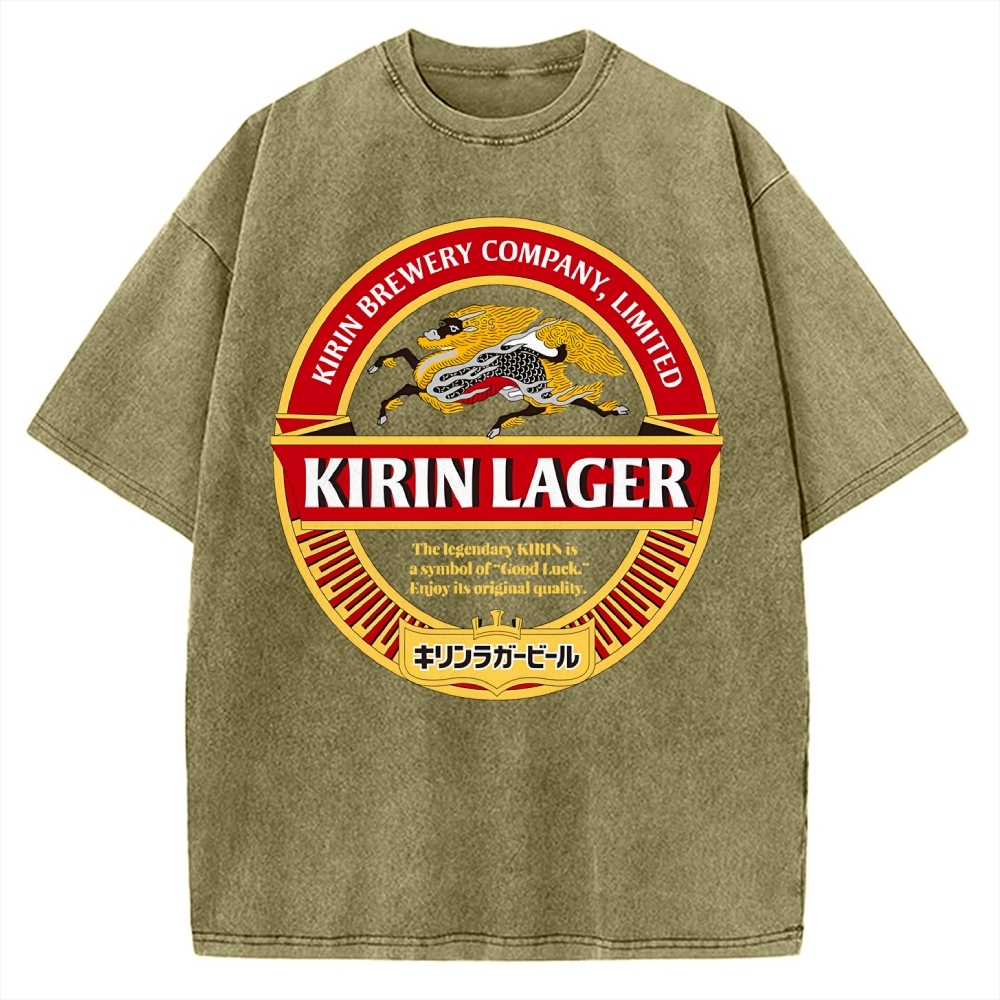 Kirin Lager Black Beer Vintage Washed T-shirt