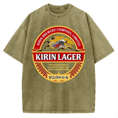 Kirin Lager Black Beer Vintage Washed T-shirt