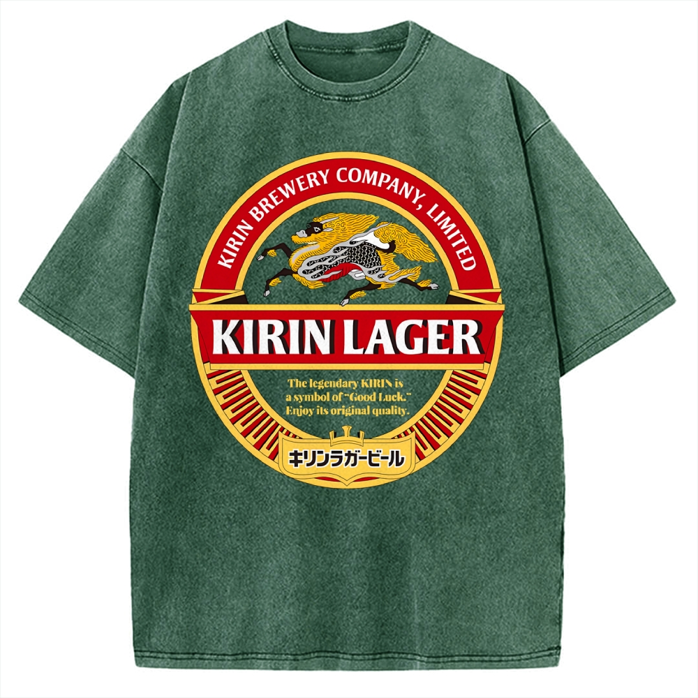Kirin Lager Black Beer Vintage Washed T-shirt