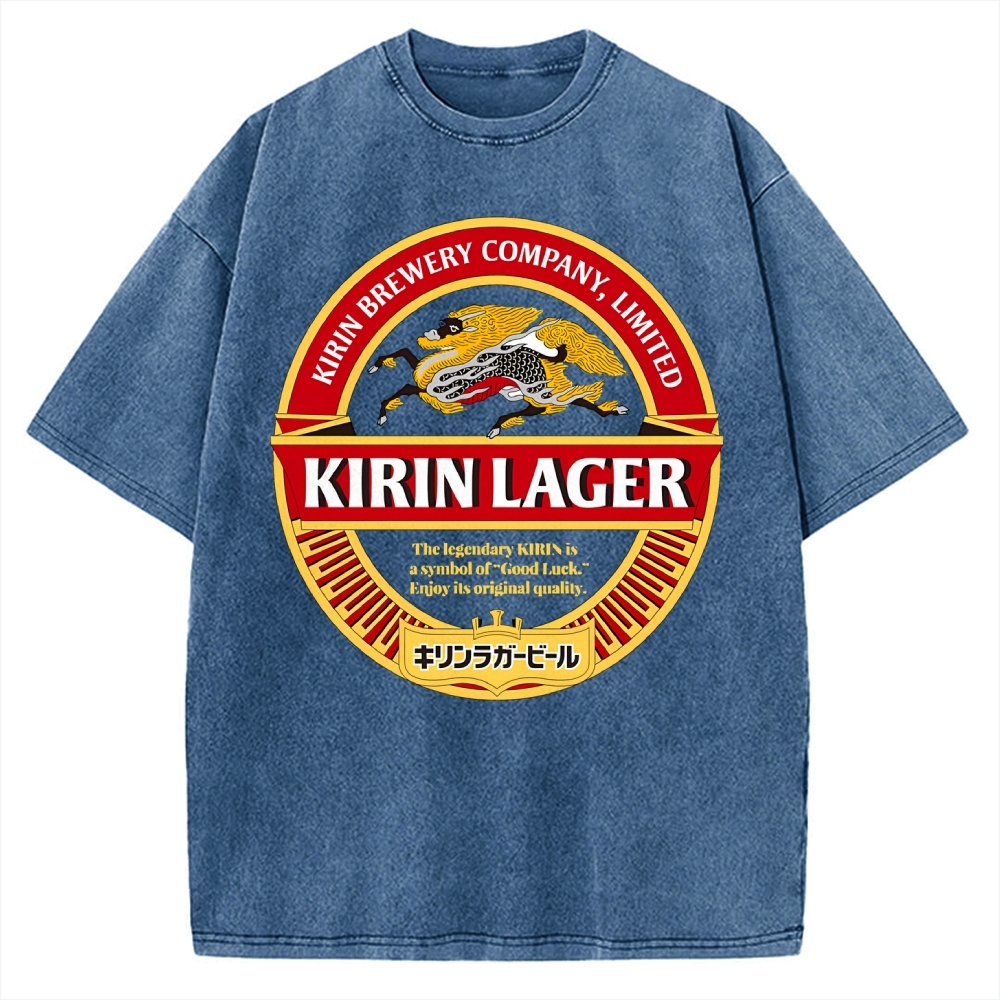 Kirin Lager Black Beer Vintage Washed T-shirt