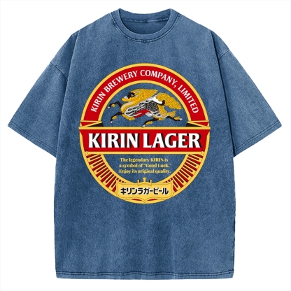 Kirin Lager Black Beer Vintage Washed T-shirt