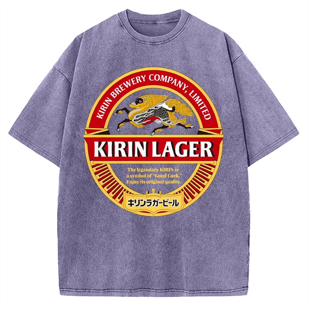 Kirin Lager Black Beer Vintage Washed T-shirt