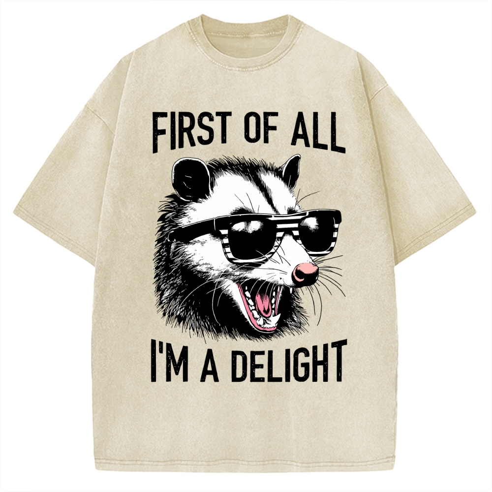 First Of All I'm A Delight Vintage Washed T-shirt