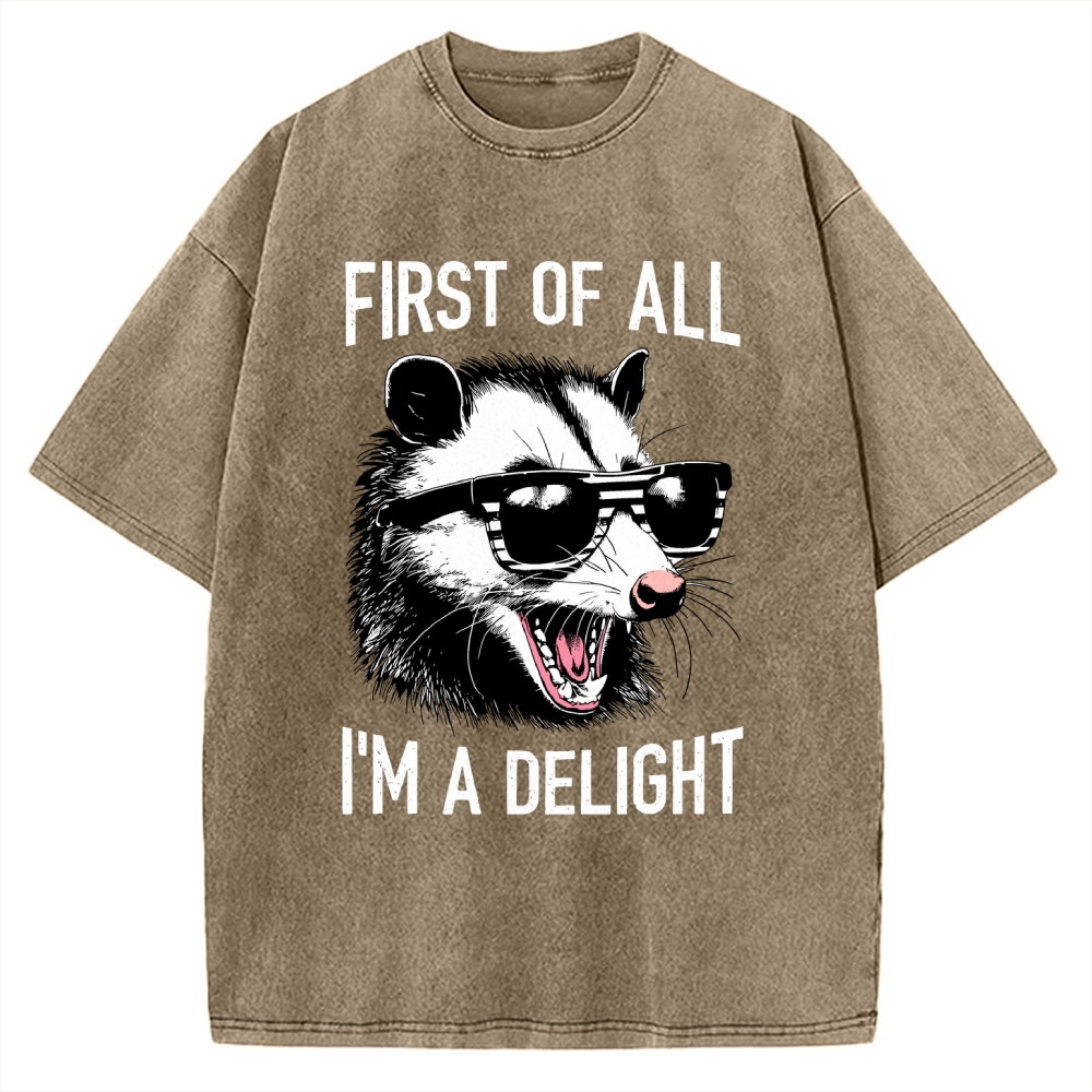 First Of All I'm A Delight Vintage Washed T-shirt