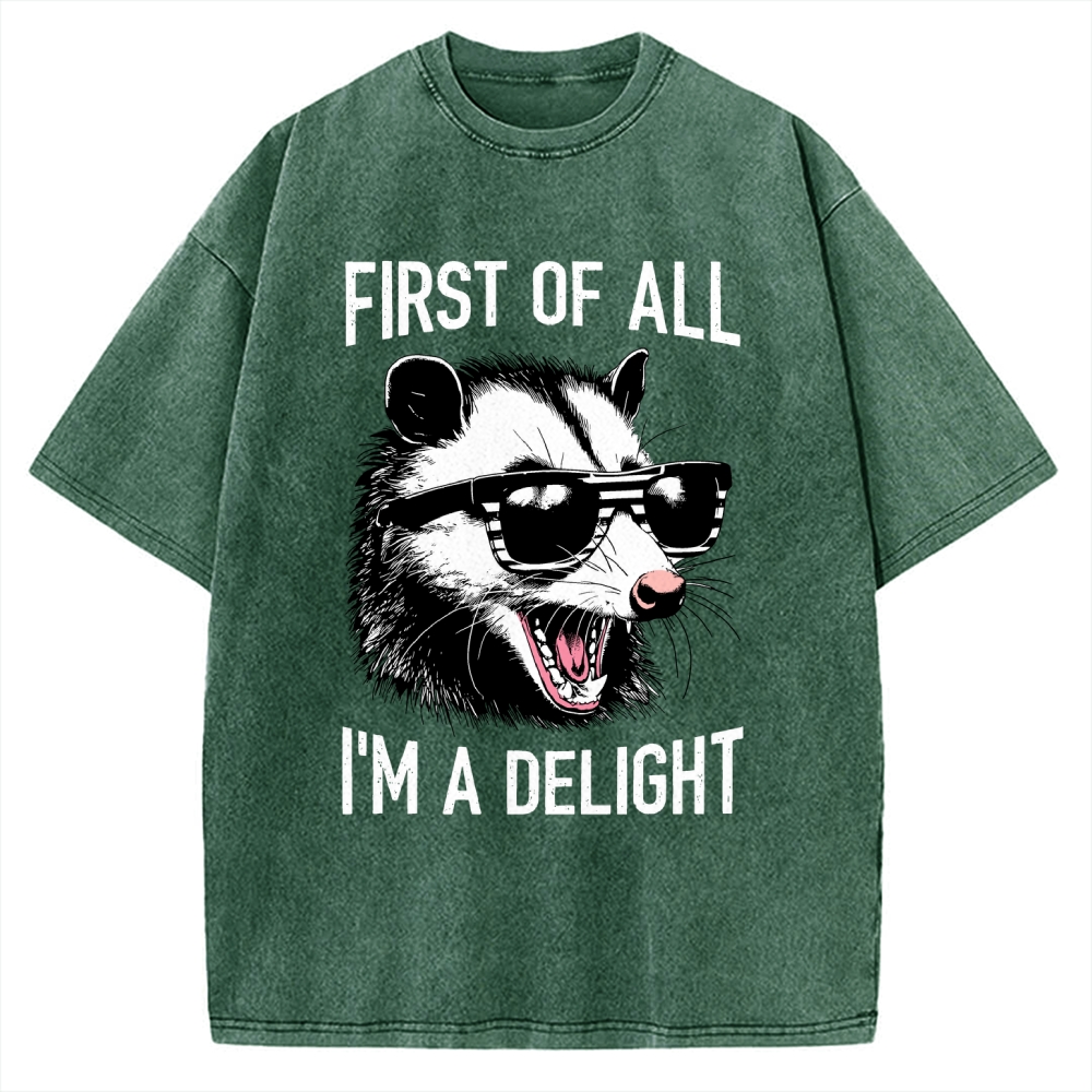 First Of All I'm A Delight Vintage Washed T-shirt