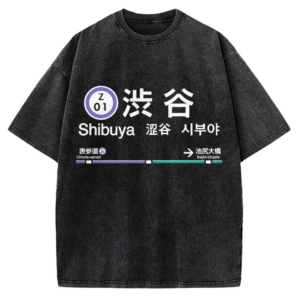 Shibuya Station Vintage Washed T-shirt