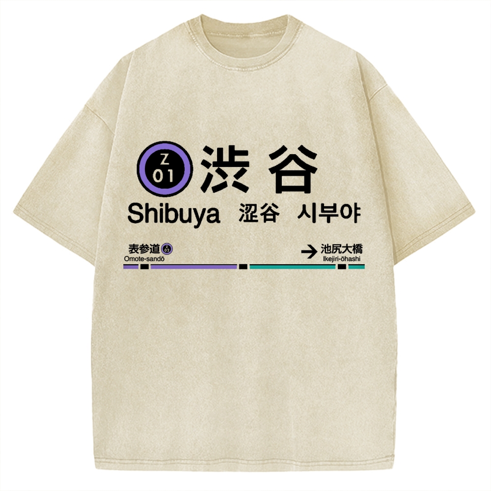 Shibuya Station Vintage Washed T-shirt