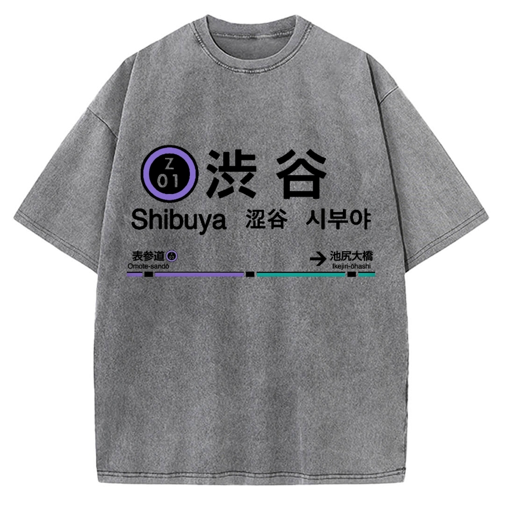 Shibuya Station Vintage Washed T-shirt