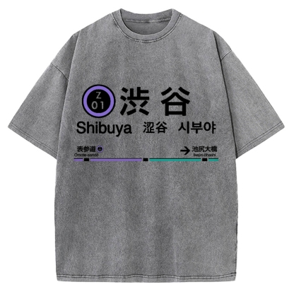 Shibuya Station Vintage Washed T-shirt