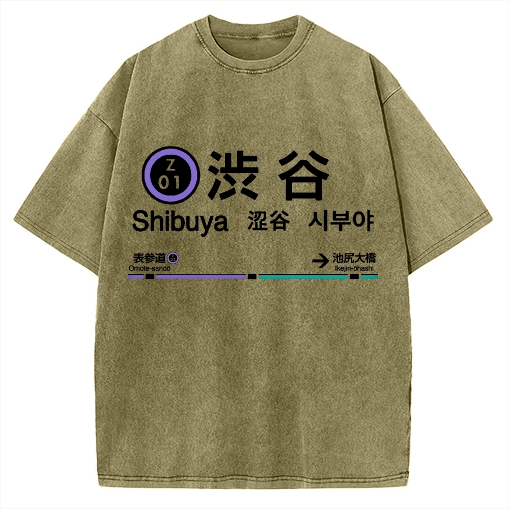 Shibuya Station Vintage Washed T-shirt