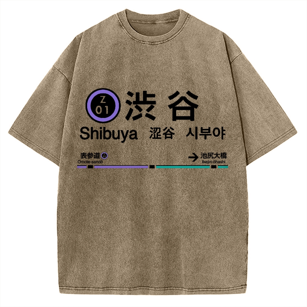 Shibuya Station Vintage Washed T-shirt