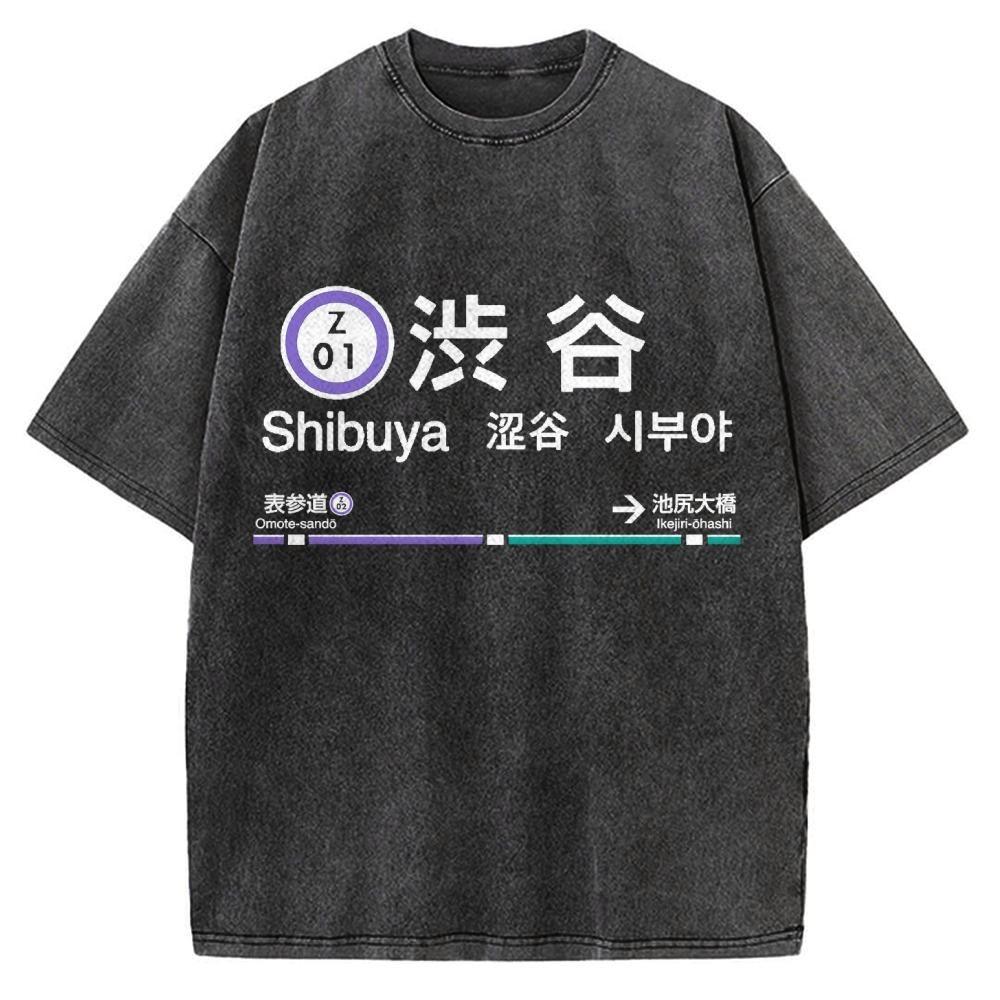 Shibuya Station Vintage Washed T-shirt
