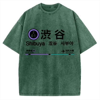 Shibuya Station Vintage Washed T-shirt