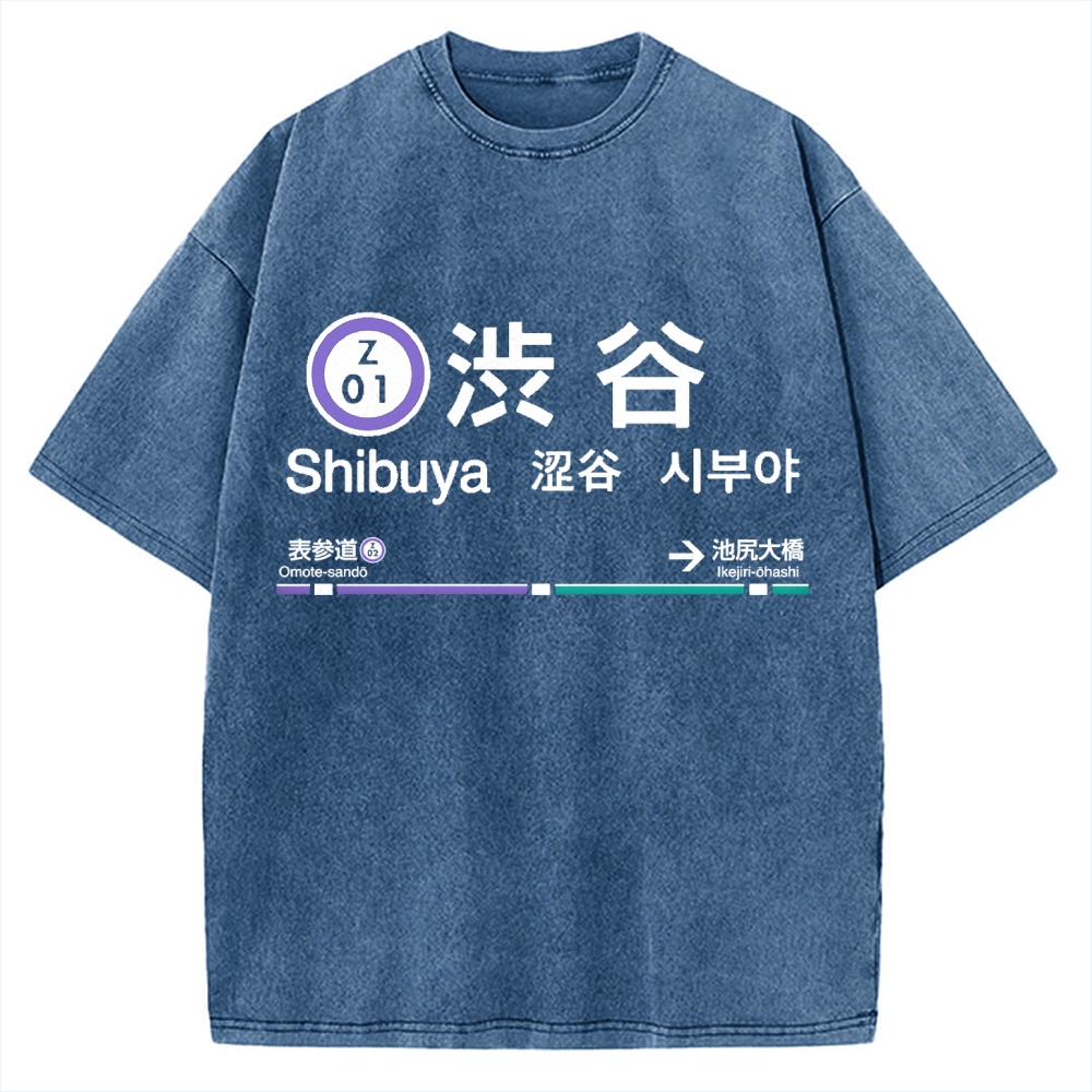 Shibuya Station Vintage Washed T-shirt