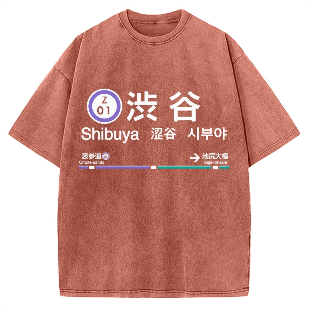 Shibuya Station Vintage Washed T-shirt