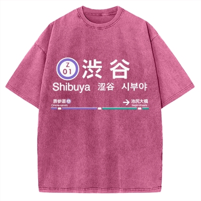 Shibuya Station Vintage Washed T-shirt