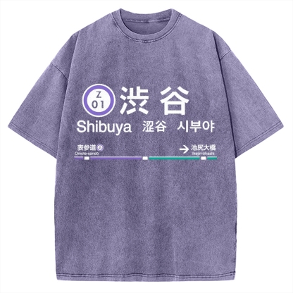 Shibuya Station Vintage Washed T-shirt