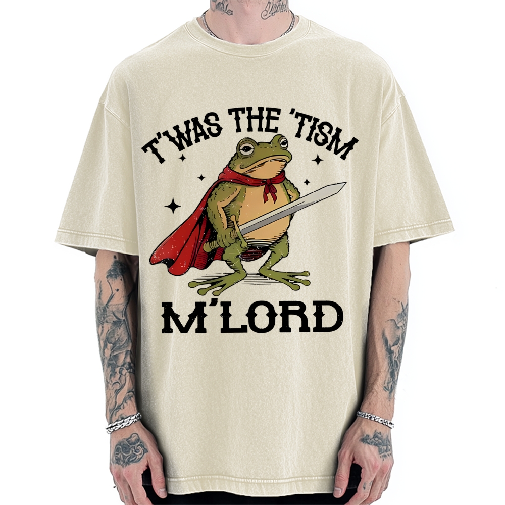 T'was the 'Tism M'Lord Shirt, Funny Autism Vintage Washed T-shirt