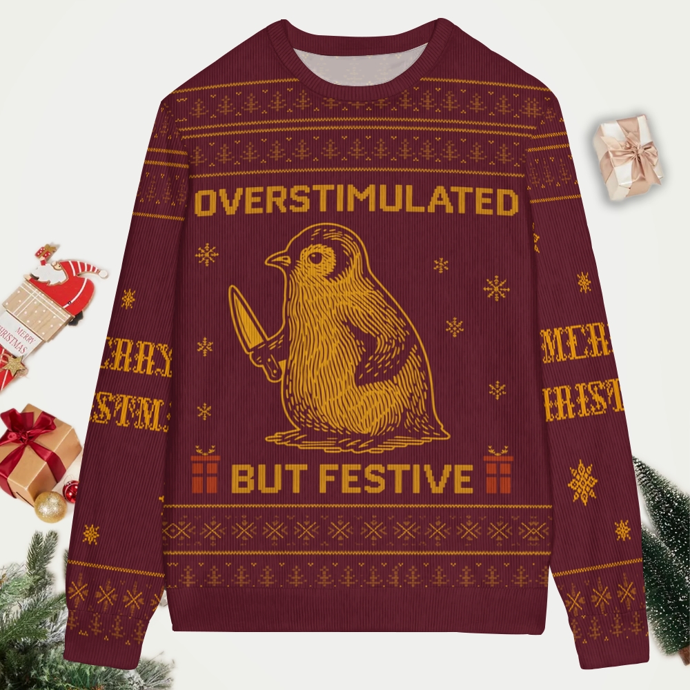 Penguin-themed but festive Christmas Ugly Sweatshirt