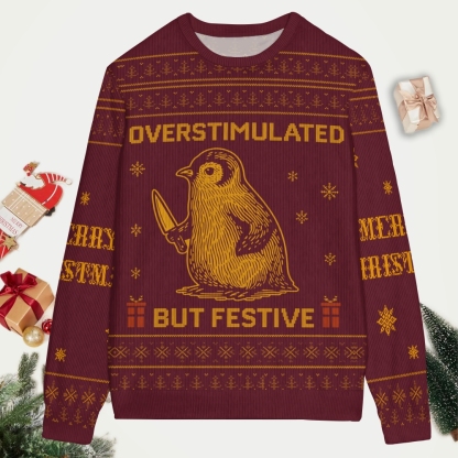 Penguin-themed but festive Christmas Ugly Sweatshirt