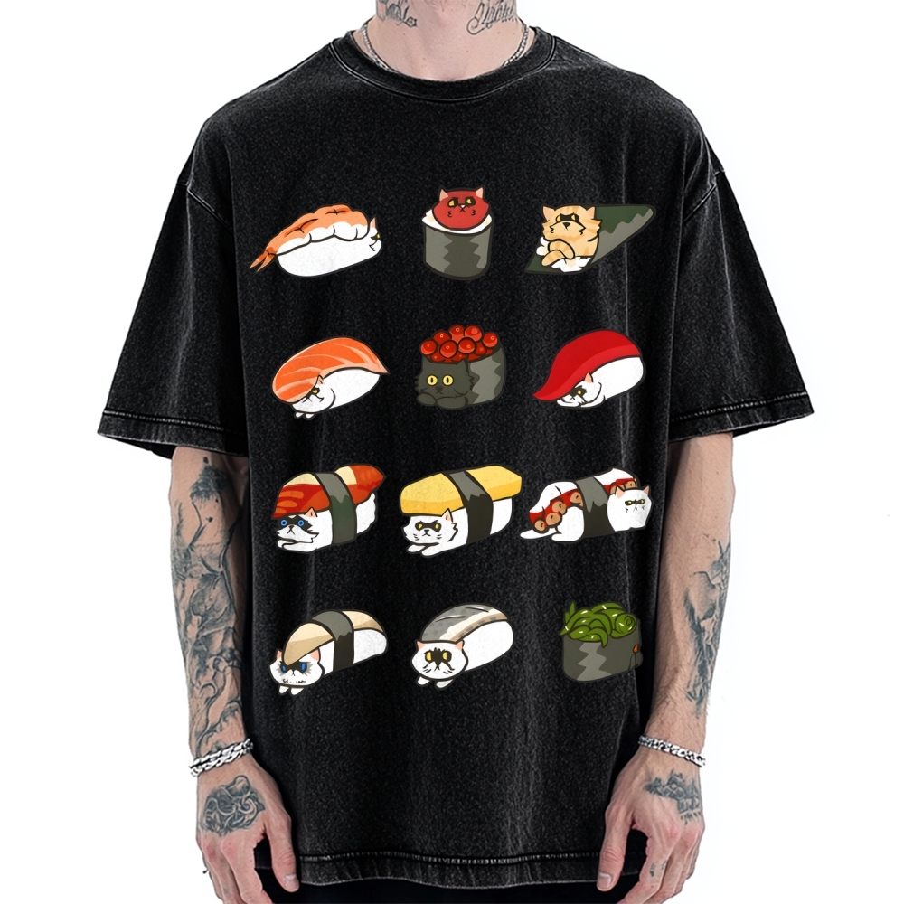 Sushi Cat Vintage Washed T-shirt