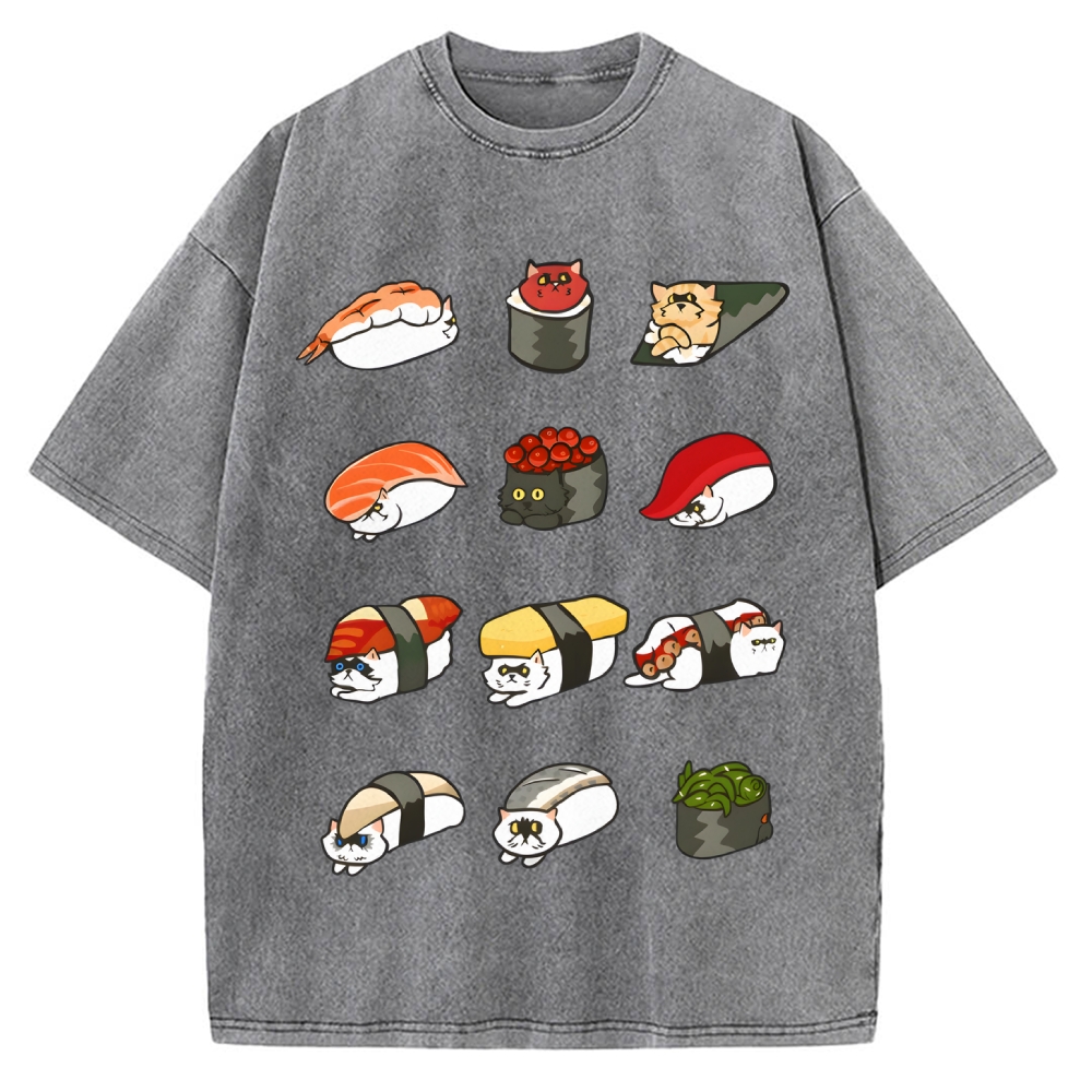 Sushi Cat Vintage Washed T-shirt