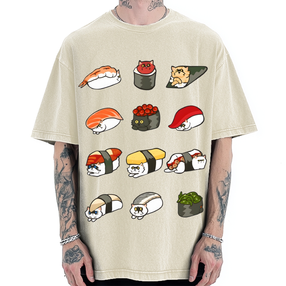 Sushi Cat Vintage Washed T-shirt