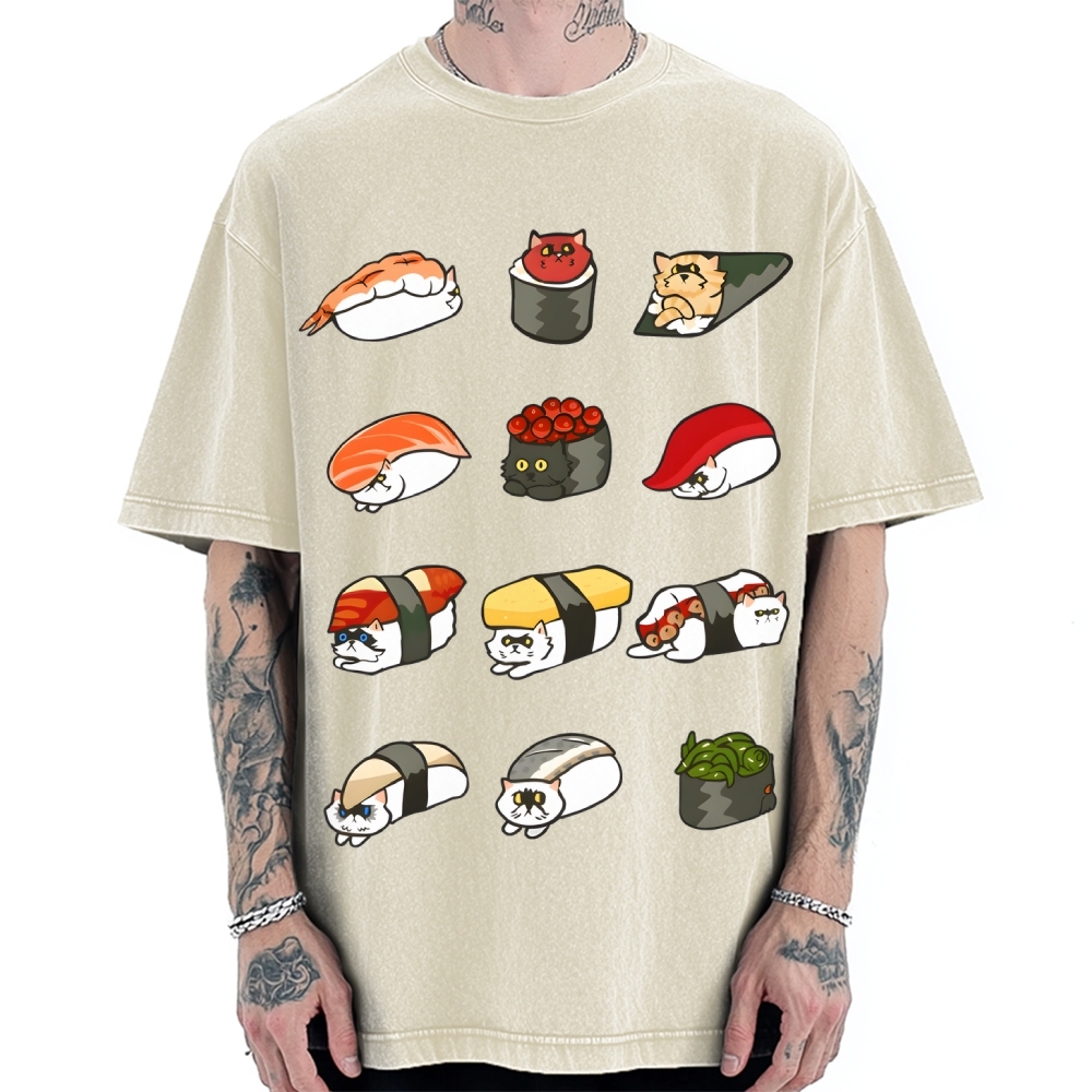 Sushi Cat Vintage Washed T-shirt
