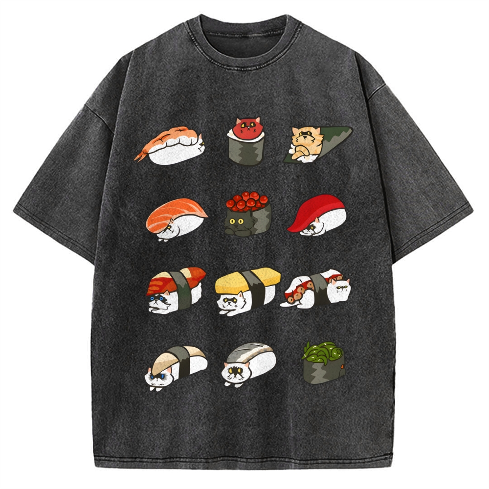 Sushi Cat Vintage Washed T-shirt