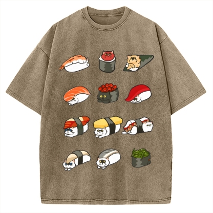 Sushi Cat Vintage Washed T-shirt