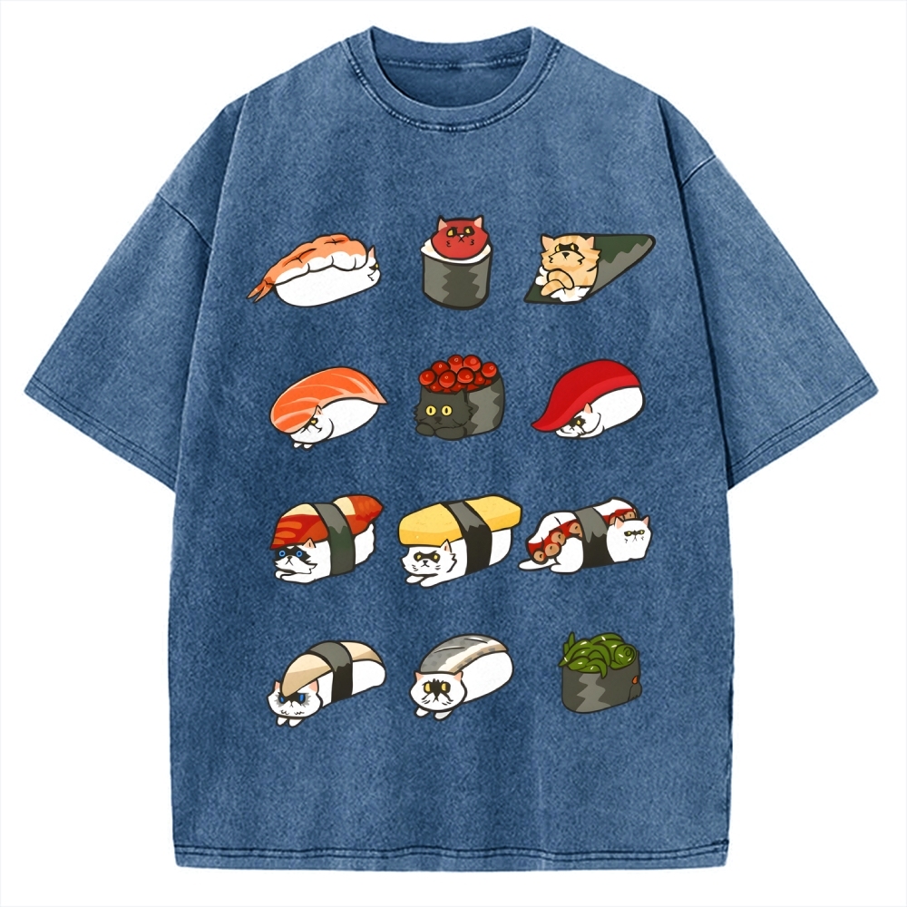 Sushi Cat Vintage Washed T-shirt