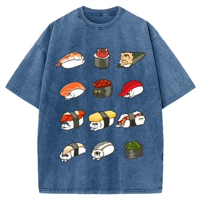Sushi Cat Vintage Washed T-shirt