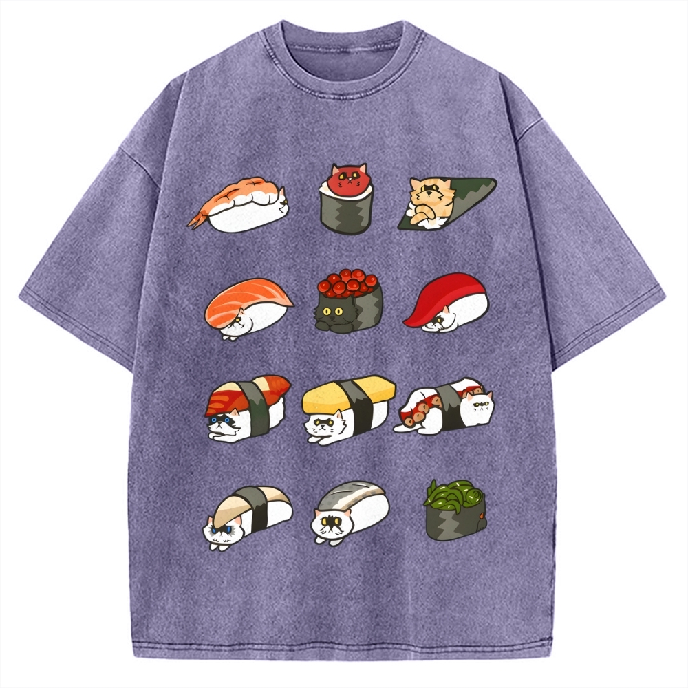 Sushi Cat Vintage Washed T-shirt