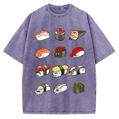 Sushi Cat Vintage Washed T-shirt