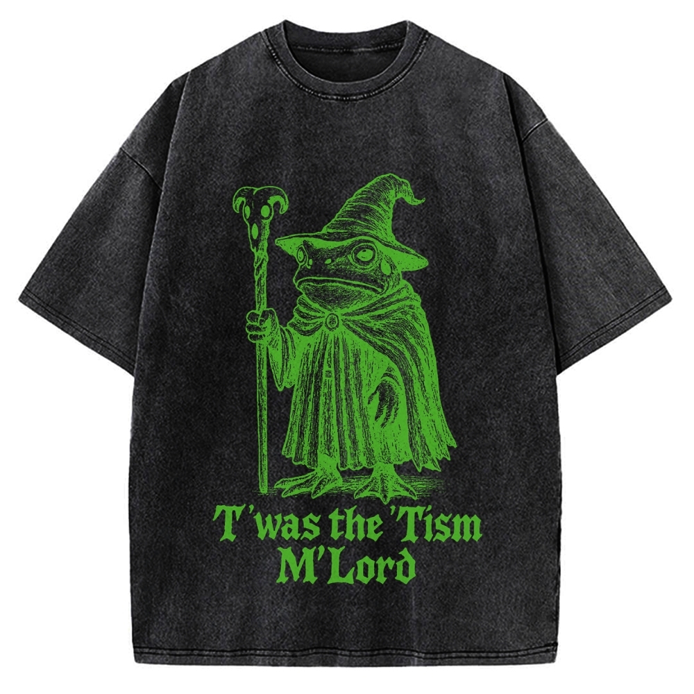 T'was The 'Tism M'Load Funny Frog Vintage Washed T-shirt