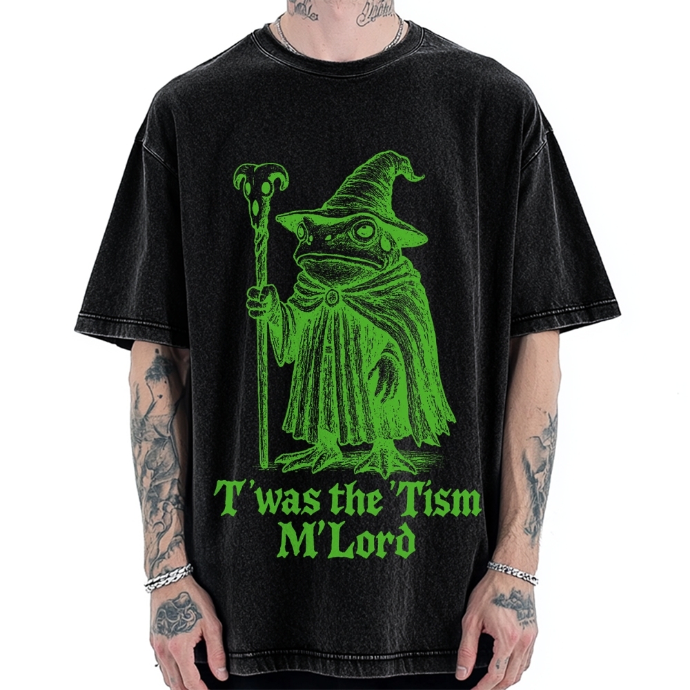 T'was The 'Tism M'Load Funny Frog Vintage Washed T-shirt
