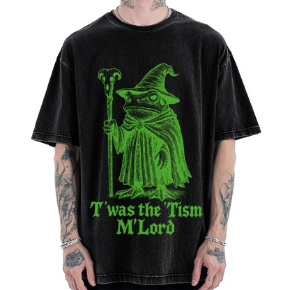 T'was The 'Tism M'Load Funny Frog Vintage Washed T-shirt