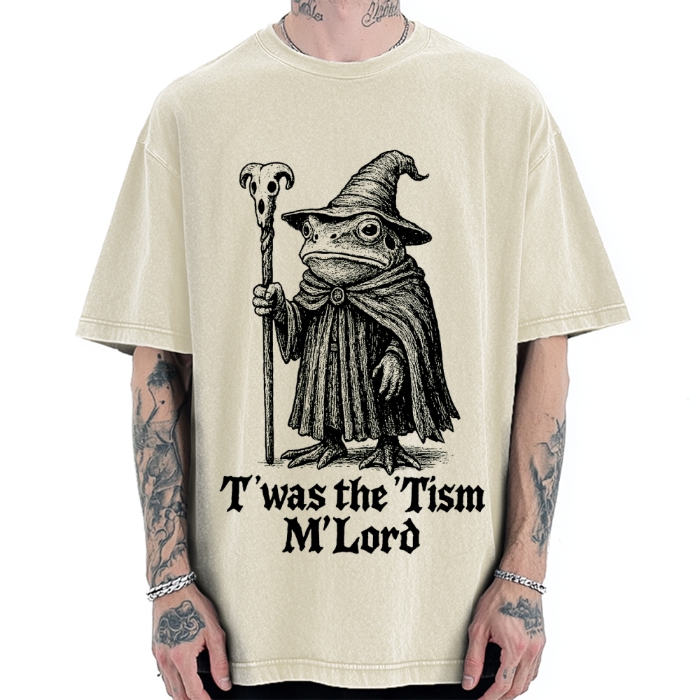 T'was The 'Tism M'Load Funny Frog Vintage Washed T-shirt