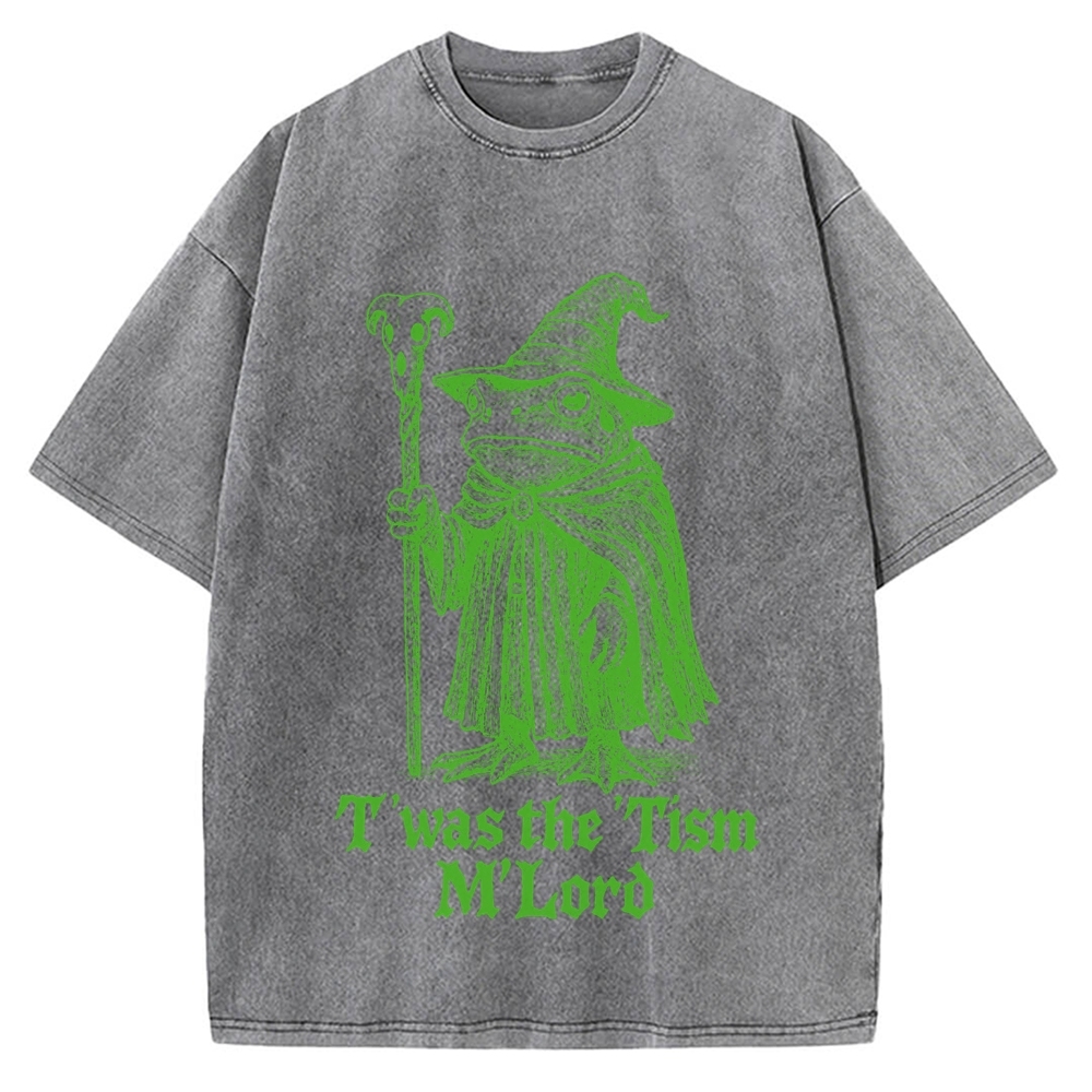 T'was The 'Tism M'Load Funny Frog Vintage Washed T-shirt