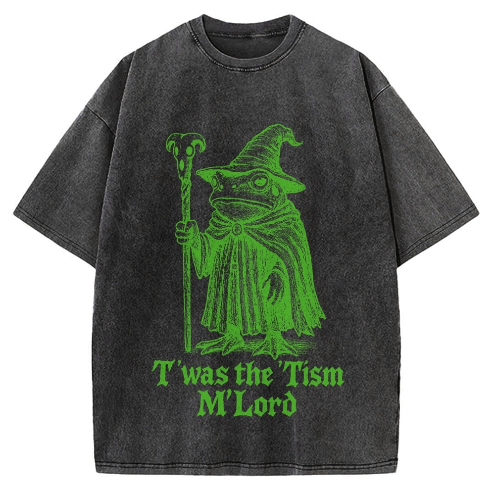 T'was The 'Tism M'Load Funny Frog Vintage Washed T-shirt