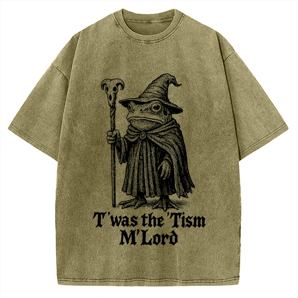 T'was The 'Tism M'Load Funny Frog Vintage Washed T-shirt