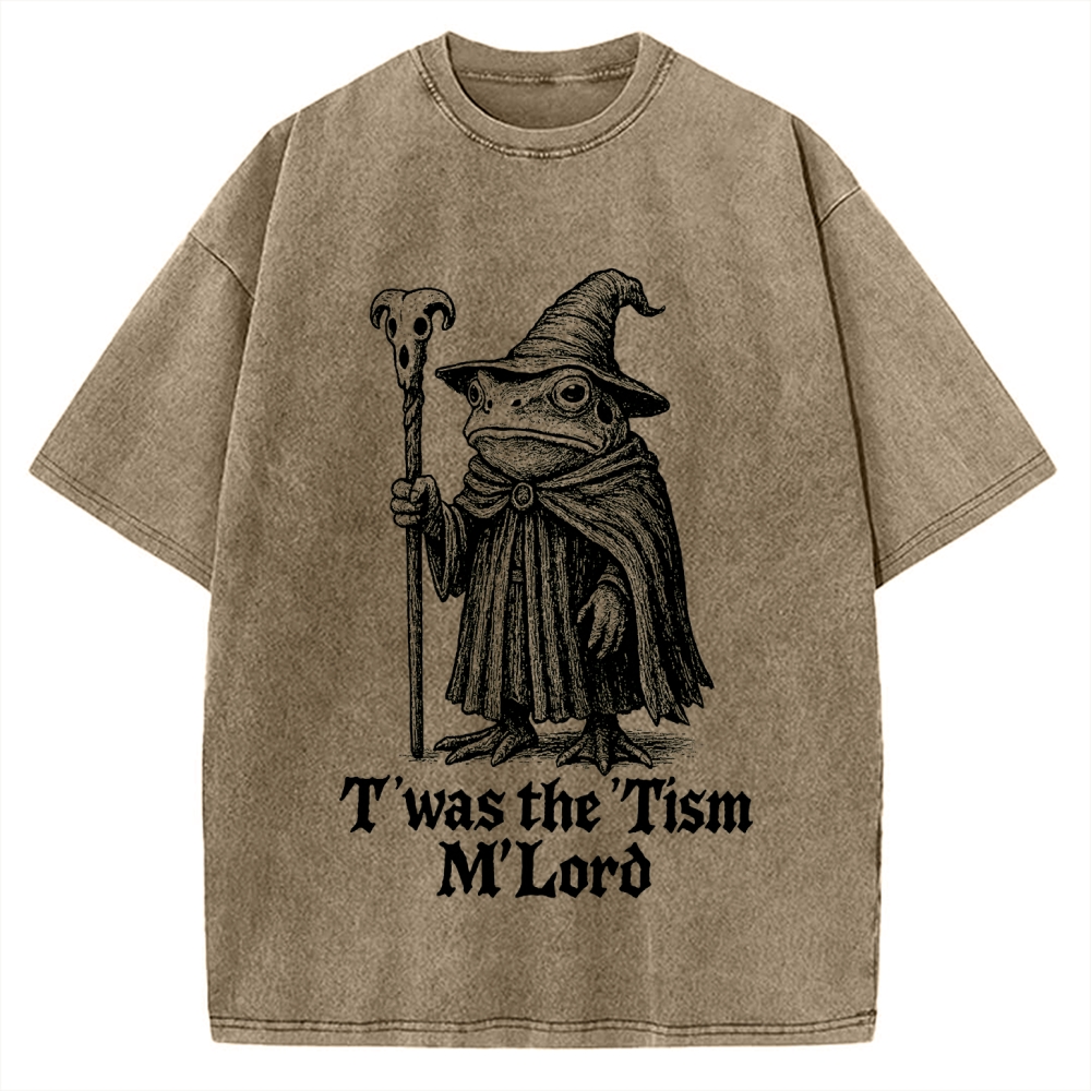 T'was The 'Tism M'Load Funny Frog Vintage Washed T-shirt