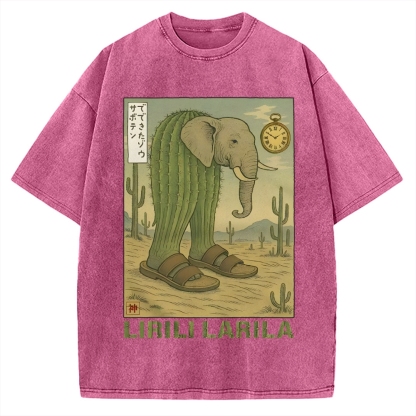Lirili Larila Funny Italian Brainrot Meme Vintage Washed T-shirt