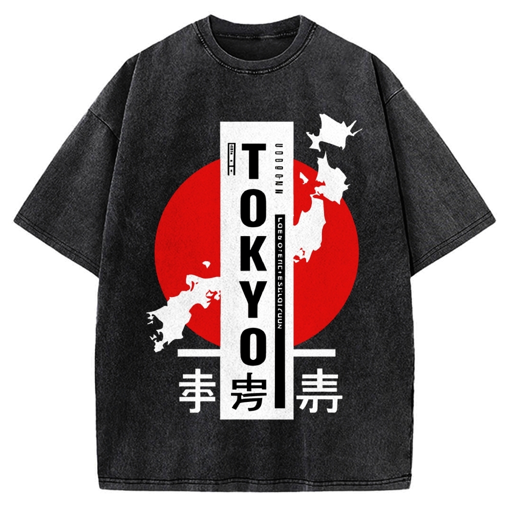 Japanese Design Vintage Washed T-shirt