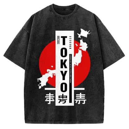Japanese Design Vintage Washed T-shirt