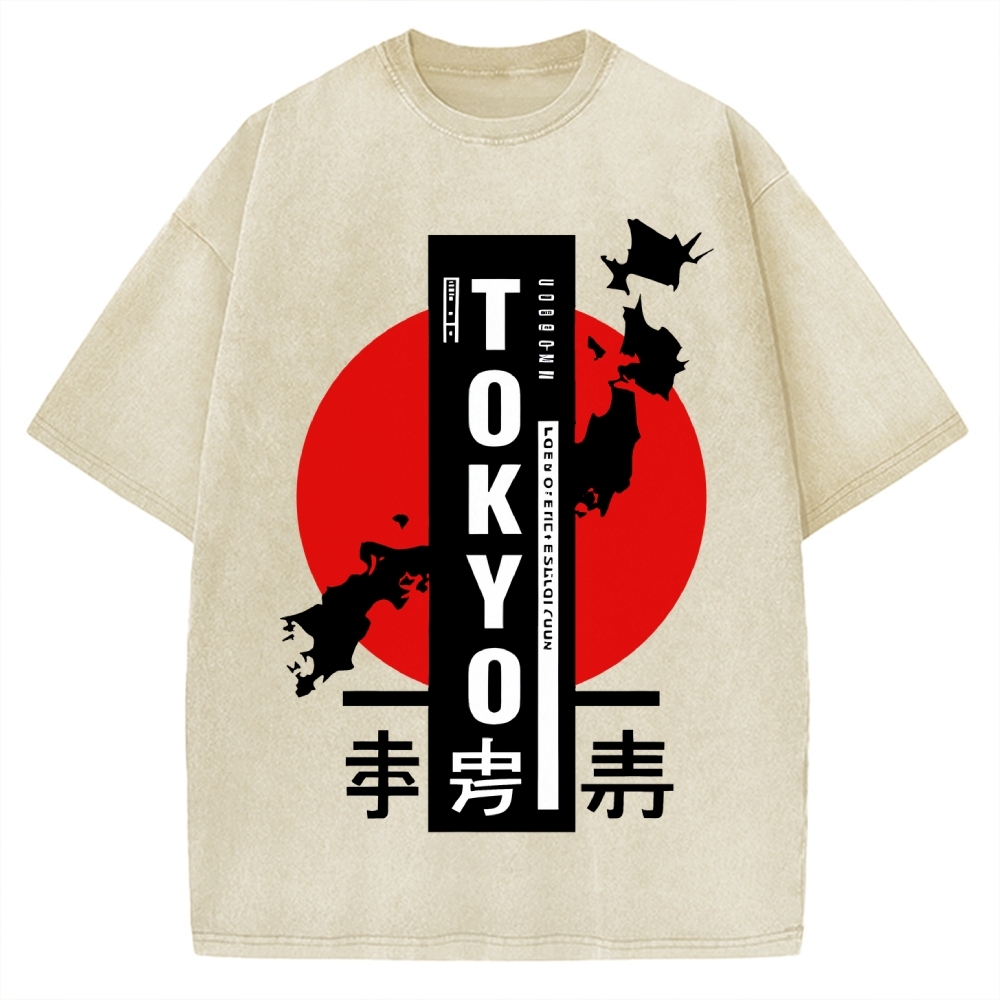 Japanese Design Vintage Washed T-shirt