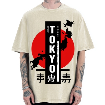 Japanese Design Vintage Washed T-shirt