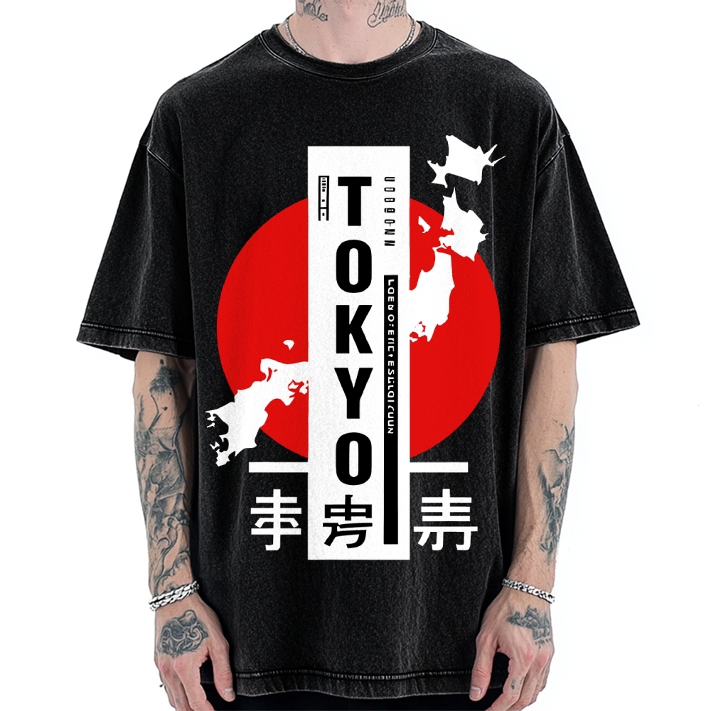 Japanese Design Vintage Washed T-shirt