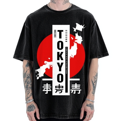 Japanese Design Vintage Washed T-shirt