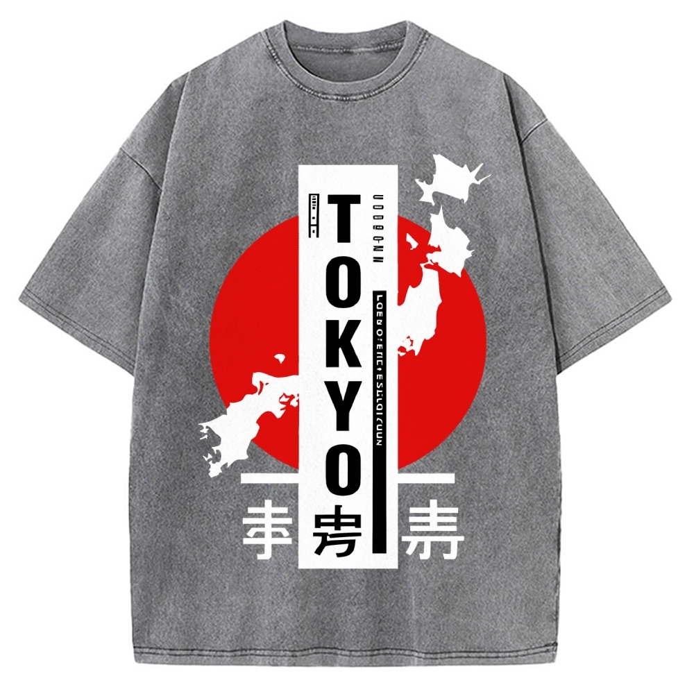 Japanese Design Vintage Washed T-shirt